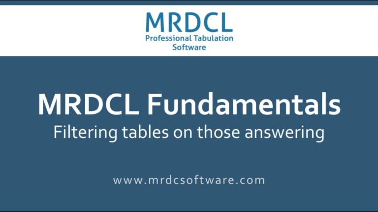 Tables: Tab-10 – Filtering tables on those answering