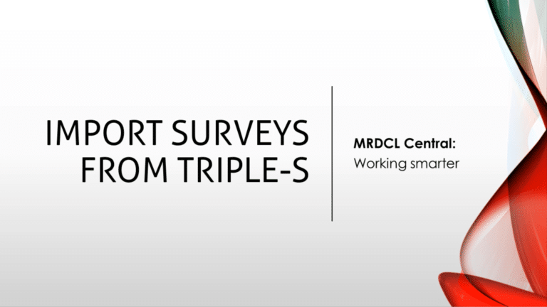 MRDCL Central: Cen-03 –  Import surveys from Triple S
